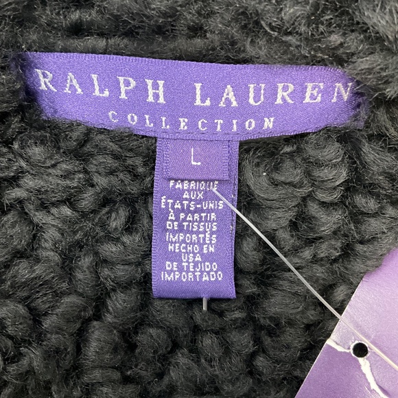 RALPH LAUREN COLLECTION BLACK CROPPED LAMB SHEARLING VEST - Picture 4 of 6